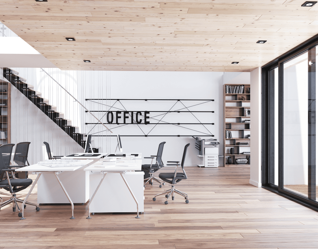 Clean and organized modern office workspace after professional commercial cleaning service in Greater Houston